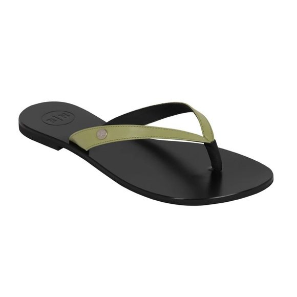 Bella Ha Italian homemade leather slip flop sandals in fern size 37 - Picture 1 of 5
